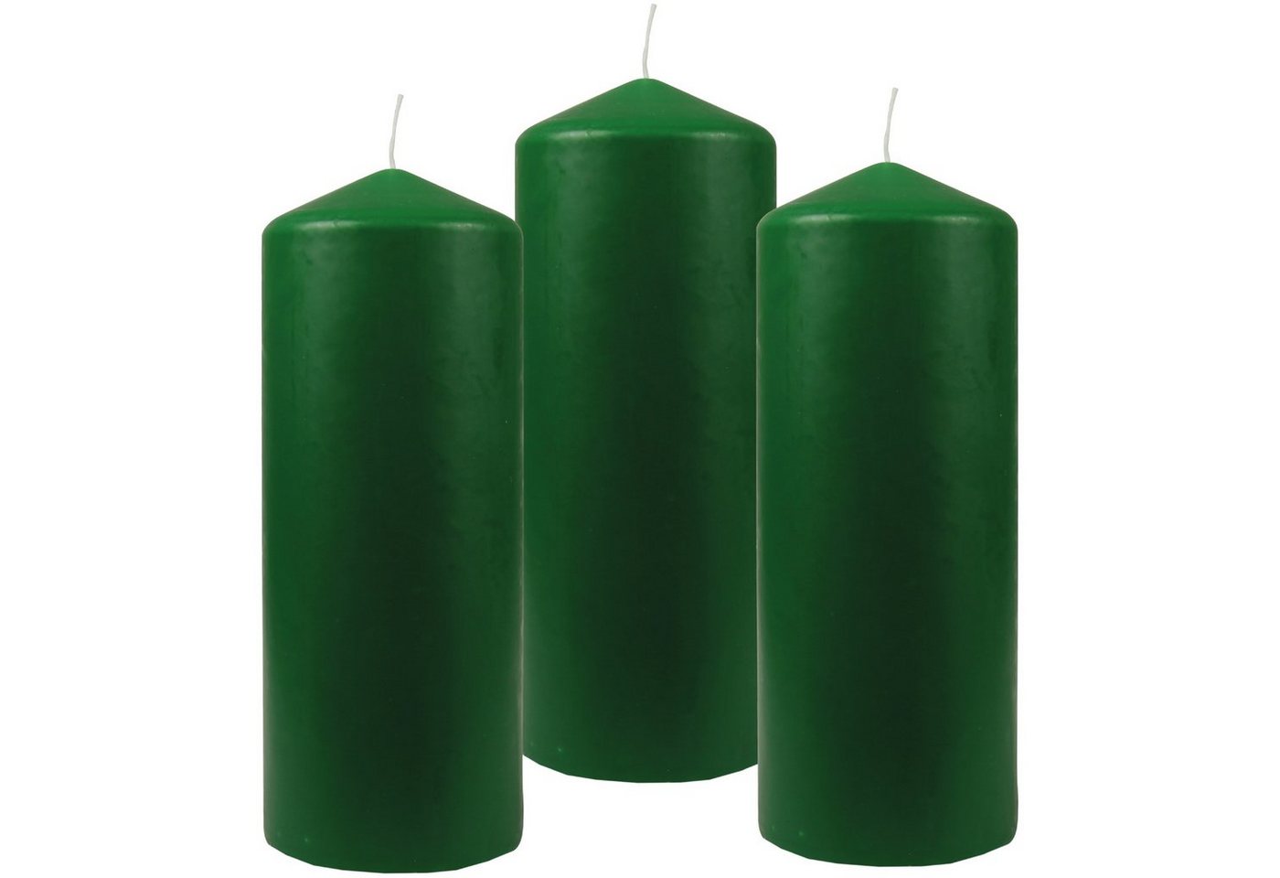 HS Candle Stumpenkerze Blockkerze (3-tlg), Wachskerzen Ø6cm x 13,5cm - Kerze in vielen Farben von HS Candle