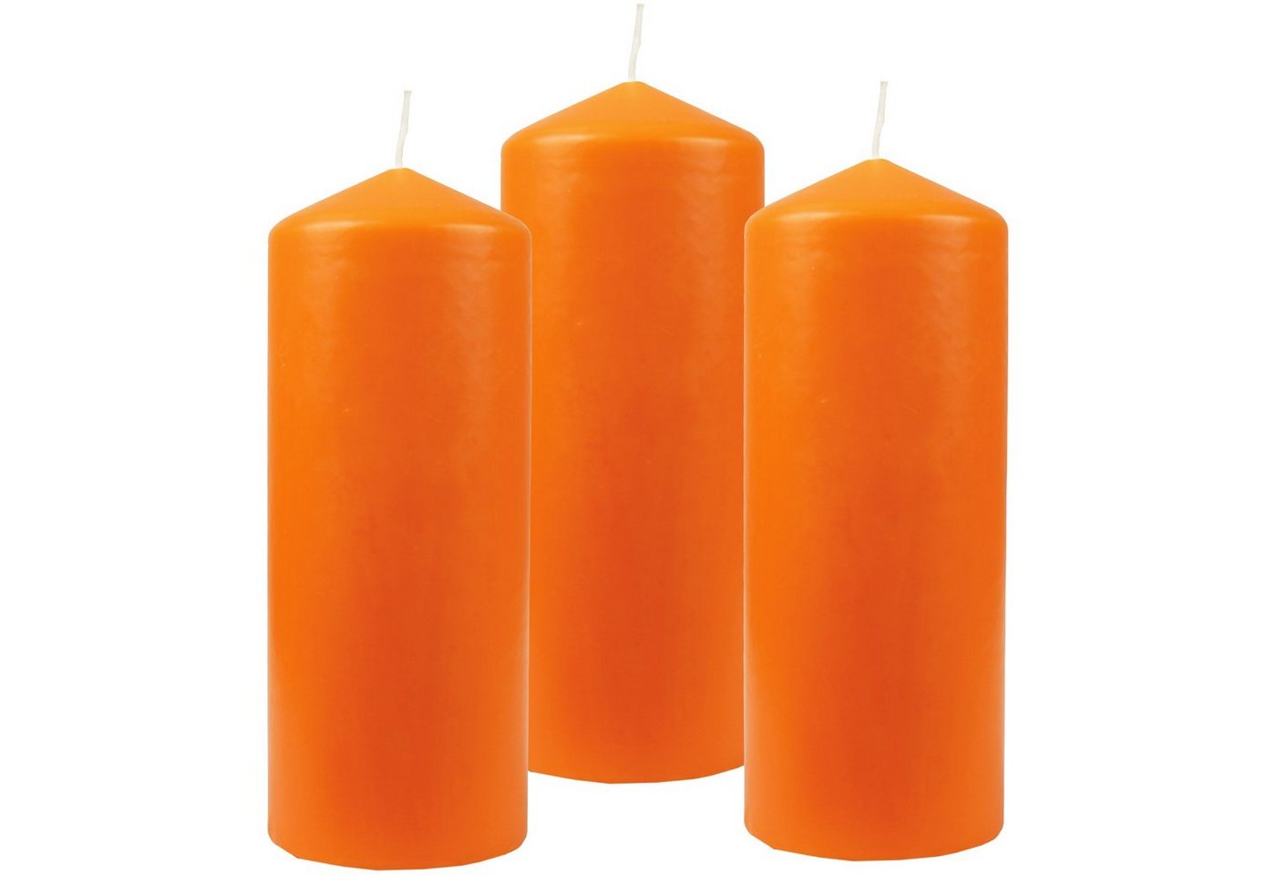 HS Candle Stumpenkerze Blockkerze (3-tlg), Wachskerzen Ø8cm x 20cm - Kerze in vielen Farben von HS Candle
