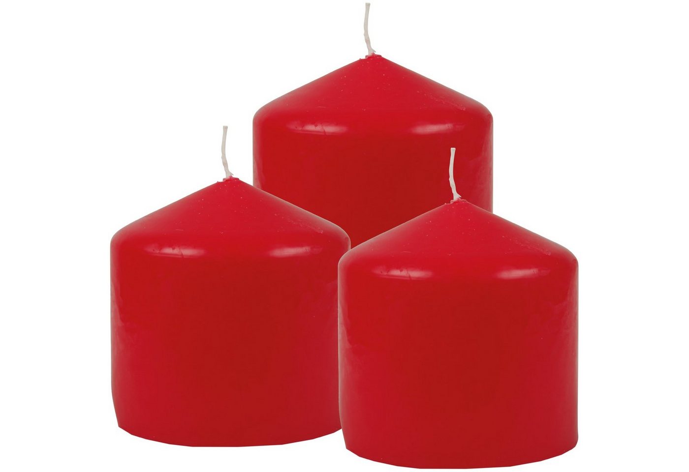 HS Candle Stumpenkerze Blockkerze (3-tlg), Wachskerzen Ø8cm x 8cm - Kerze in vielen Farben von HS Candle