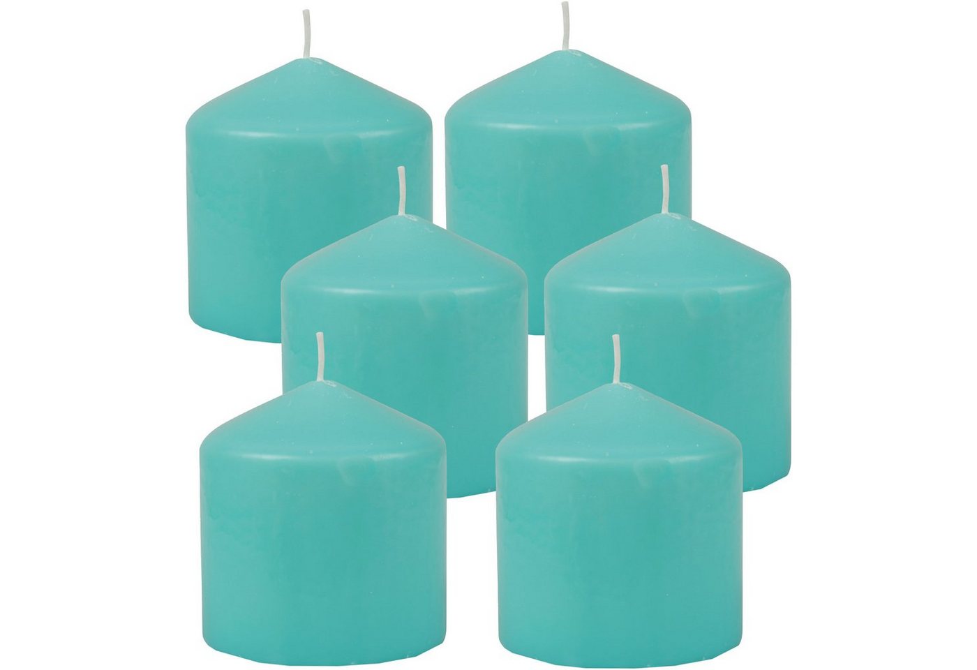 HS Candle Stumpenkerze Blockkerze (6-tlg), Wachskerzen Ø8cm x 8cm - Kerze in vielen Farben von HS Candle