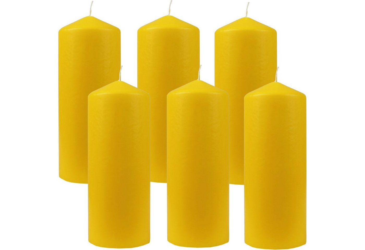 HS Candle Stumpenkerze Blockkerze (6-tlg), Wachskerzen Ø6cm x 13,5cm - Kerze in vielen Farben von HS Candle