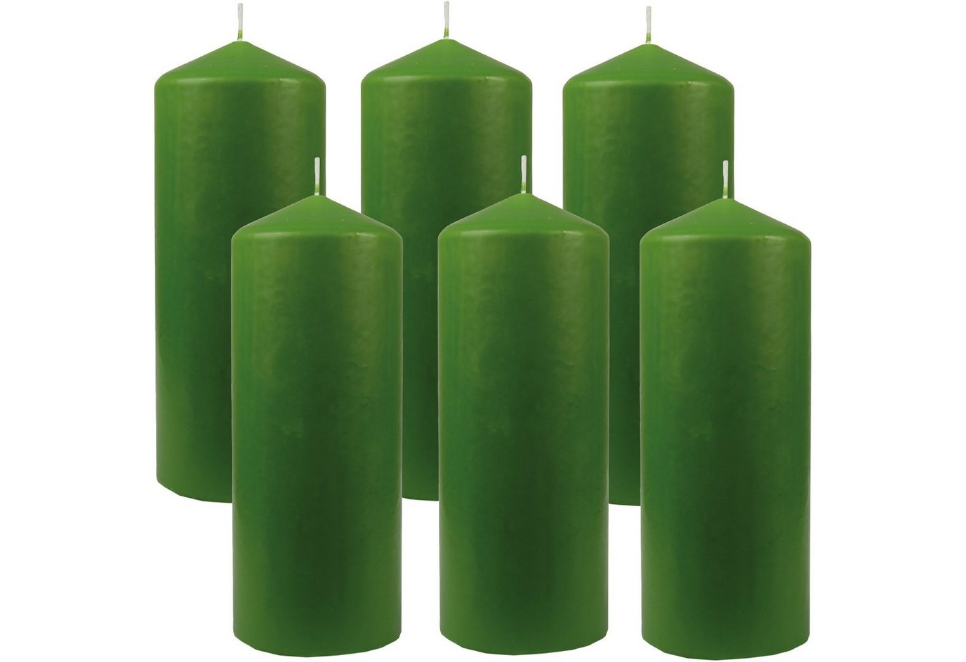 HS Candle Stumpenkerze Blockkerze (6-tlg), Wachskerzen Ø8cm x 20cm - Kerze in vielen Farben von HS Candle
