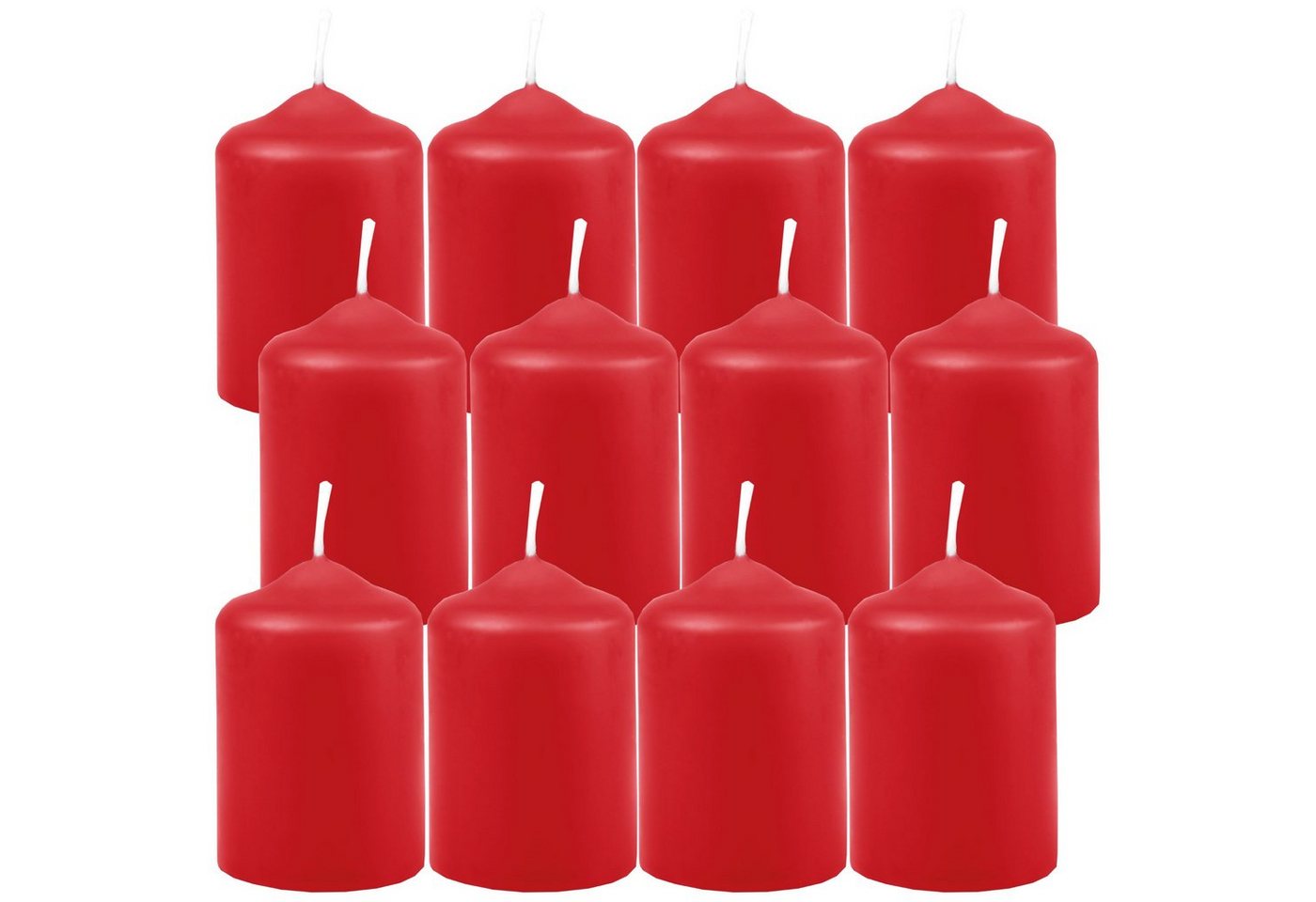 HS Candle Stumpenkerze Dekokerze (12-tlg), Wachskerzen Ø4cm x 6cm Teelicht Durchmesser, viele Farben von HS Candle
