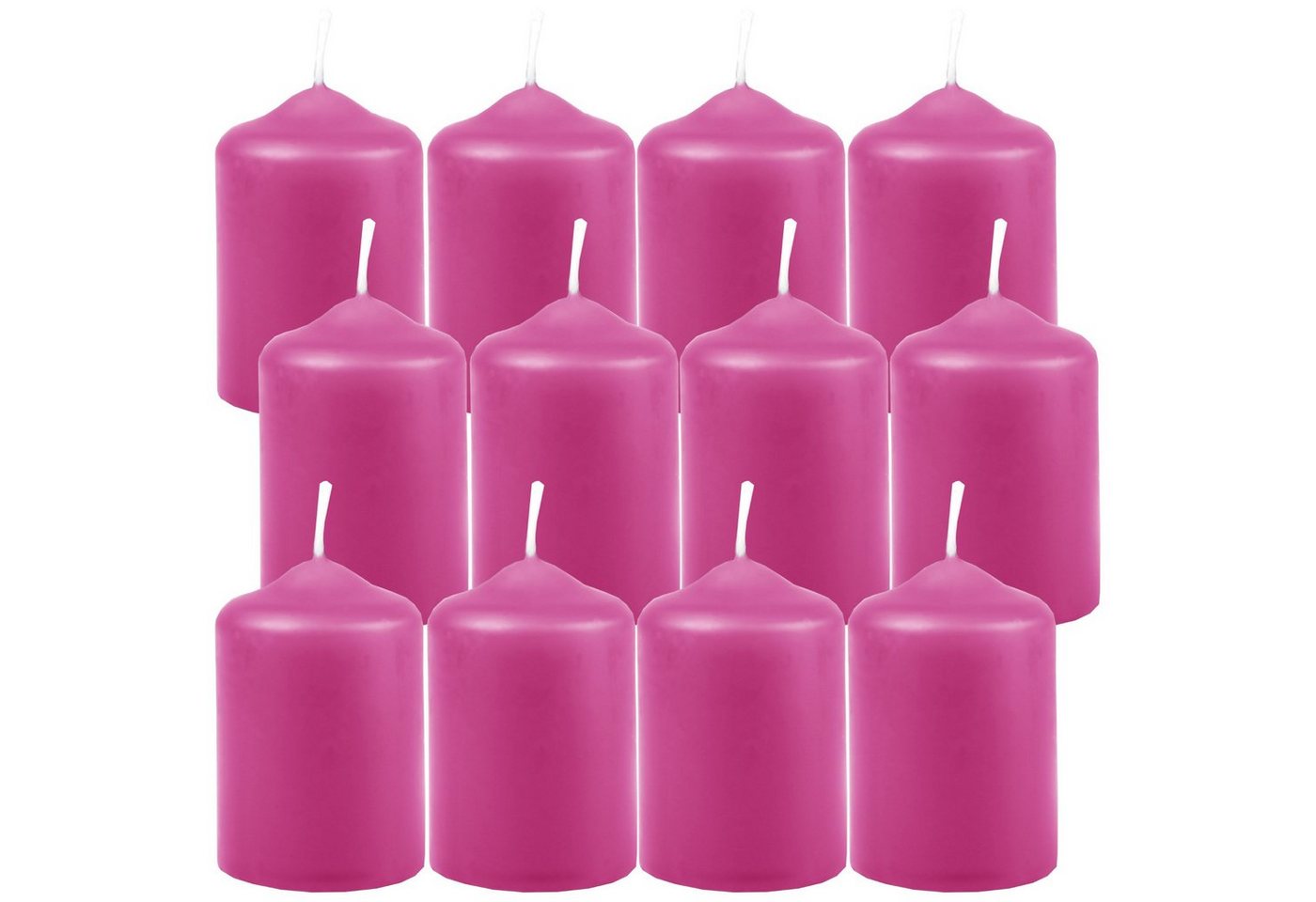 HS Candle Stumpenkerze Dekokerze (12-tlg), Wachskerzen Ø4cm x 6cm Teelicht Durchmesser, viele Farben von HS Candle