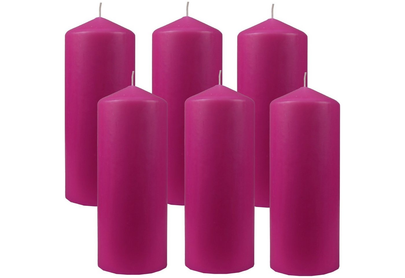 HS Candle Stumpenkerze Dekokerze (6-tlg), Wachskerzen Ø6cm x 17cm - Kerze in vielen Farben von HS Candle