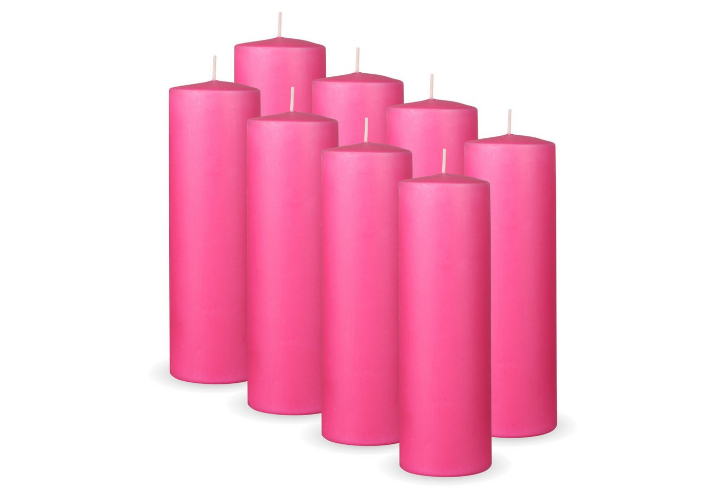 HS Candle Stumpenkerze Säulenkerze Ø7cm (8-tlg), Wachskerzen - unparfümierte Säulenkerzen - viele Farben/Größen von HS Candle