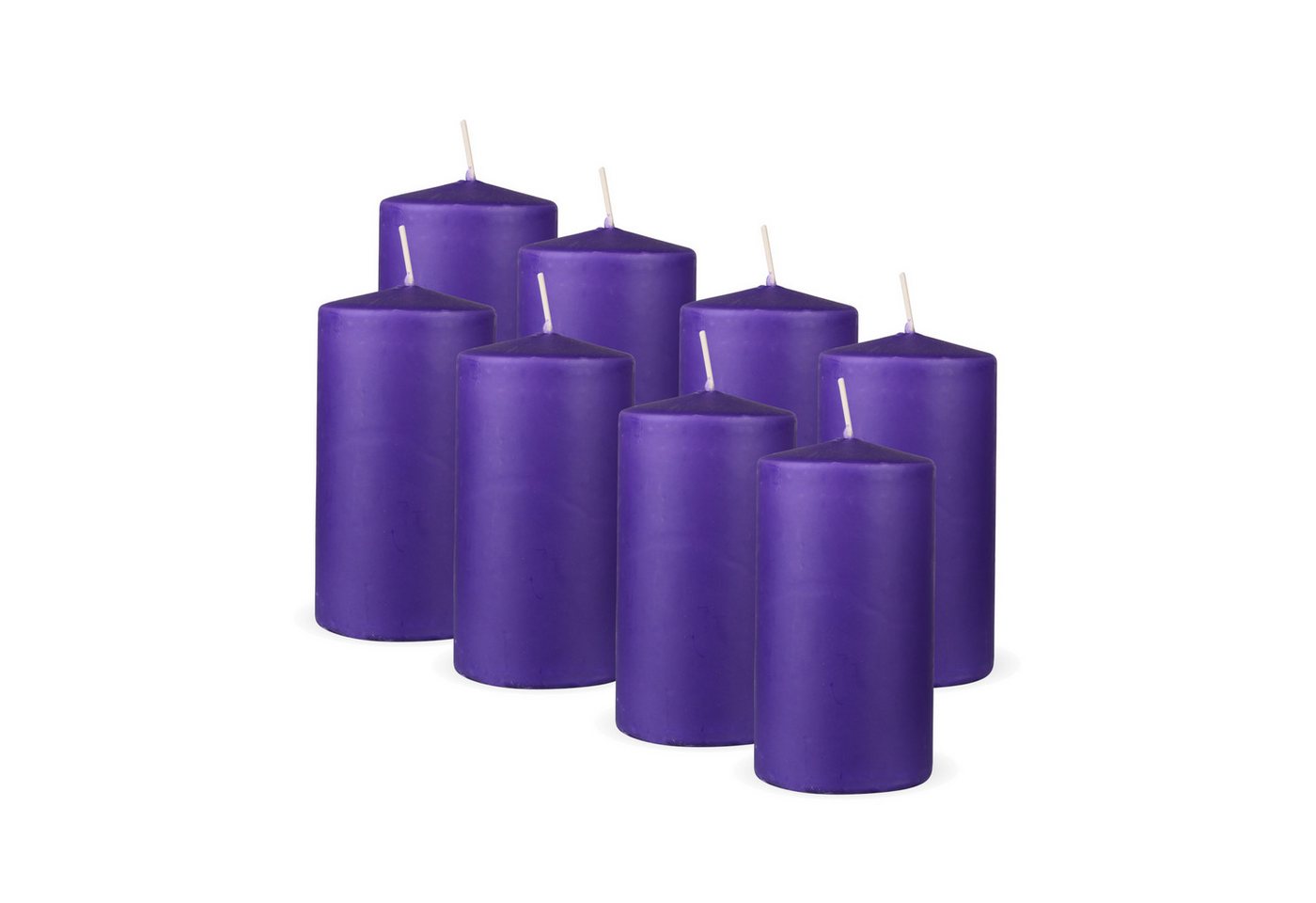 HS Candle Stumpenkerze Säulenkerze Ø7cm (8-tlg), Wachskerzen - unparfümierte Säulenkerzen - viele Farben/Größen von HS Candle