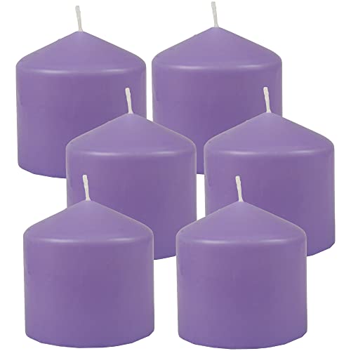 HS Candle Stumpenkerzen Wachskerzen Ø8cm x 8cm (6er Pack) Lila - Lange Brenndauer, Hergestellt in EU, Kerzen Blockkerzen - Wachs Stumpen von HS Candle