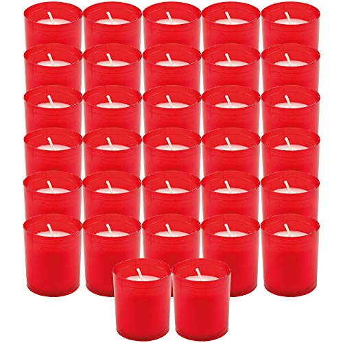 HS Candle Stundenbrenner 32er Pack in Rot mit ca. 15h Brenndauer von HS Candle