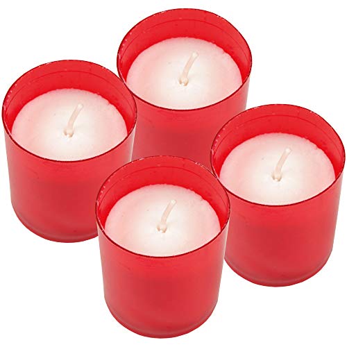 HS Candle Stundenbrenner 4er Pack in Rot mit ca. 15h Brenndauer von HS Candle