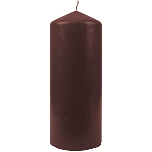 HS Candle Wachskerzen Braun Stumpenkerzen Ø6cm x 13,5cm - Kerze in vielen Farben, Lange Brenndauer - Hergestellt in EU - Kerzen Blockkerzen - Wachs von HS Candle