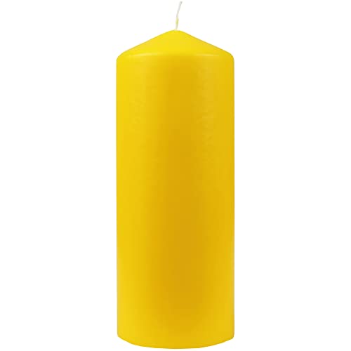 HS Candle Wachskerzen Gelb Stumpenkerzen Ø6cm x 13,5cm - Kerze in vielen Farben, Lange Brenndauer - Hergestellt in EU - Kerzen Blockkerzen - Wachs von HS Candle