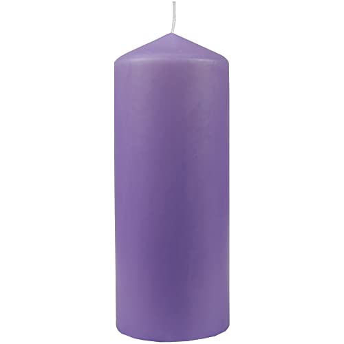 HS Candle Wachskerzen Lila Stumpenkerzen Ø6cm x 13,5cm - Kerze in vielen Farben, Lange Brenndauer - Hergestellt in EU - Kerzen Blockkerzen - Wachs von HS Candle