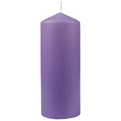 HS Candle Wachskerzen Stumpenkerzen Ø8cm x 20cm (Violett) - Lange Brenndauer - Hergestellt in EU - Kerzen Blockkerzen - Wachs Stumpen von HS Candle