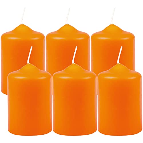 HS Candle Wachskerzen Stumpenkerzen Ocker Ø4cm x 6cm (6 Stück) Teelicht Durchmesser, in vielen Farben - Hergestellt in EU - Kerzen Blockkerzen - Wachs von HS Candle