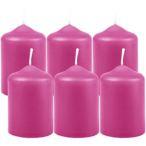 HS Candle Wachskerzen Stumpenkerzen Rose Ø4cm x 6cm (6 Stück) Teelicht Durchmesser, in vielen Farben - Hergestellt in EU - Kerzen Blockkerzen - Wachs von HS Candle
