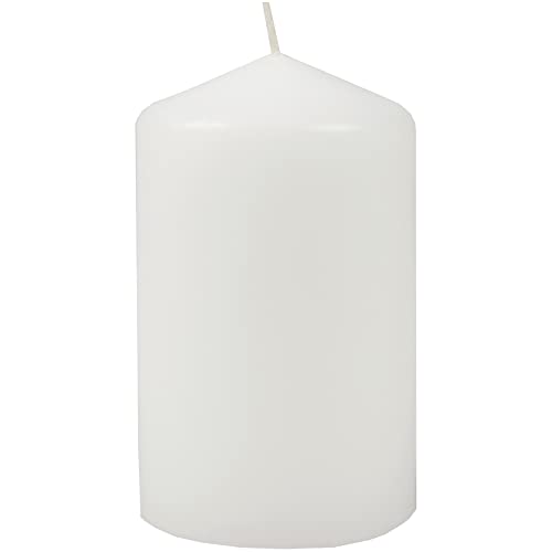 HS Candle Wachskerzen Weiß Stumpenkerzen Ø6cm x 10cm - Kerze in vielen Farben, Lange Brenndauer - Hergestellt in EU - Kerzen Blockkerzen - Wachs von HS Candle