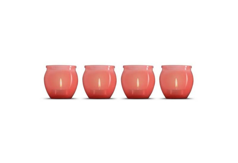 HS Candle Windlicht Teelichhalter inkl. Teelicht (4 St), Windlichter - 6cm x 6cm - Glaskerze zur Deko von HS Candle