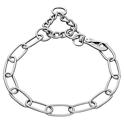 Sprenger Kettenhalsband für Hunde aus Edelstahl mit Haken und Zugbegrenzung I Hundehalsband m mit extra Langen Kettenglieder 4mm, fellschonend, 70 cm von SPRENGER