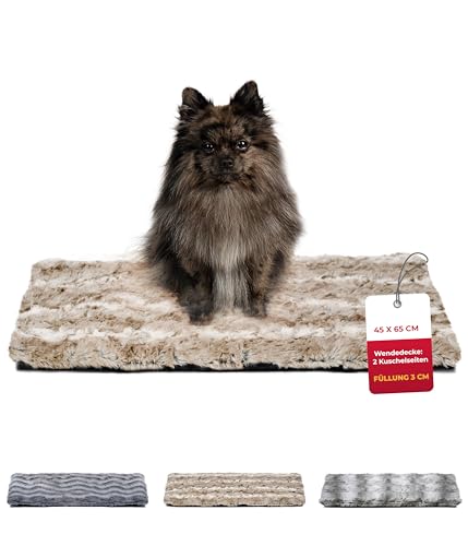 HS-Hundebett® Hundedecke Exklusiv mit Füllung XS (45x65 cm) – Gepolstert, Wendbar & Waschbar – Gemütliche Hunde Kuscheldecke – Sand, Made in DE von HS-Hundebett