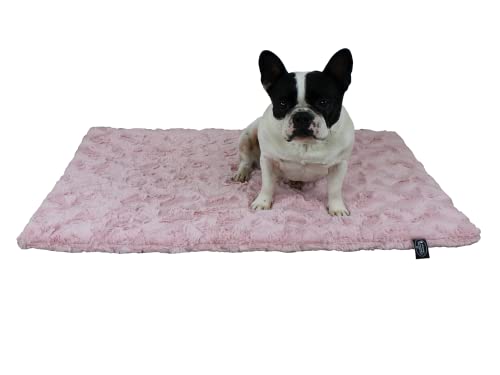 HS-Hundebett 75x115cm Rose gepolsterte Exklusivdecke in Unifarben I Hundedecke Made in Germany I Weiche Kuscheldecke für große & kleine Hunde I waschbar bei 40° - trocknergeeignet von HS-Hundebett