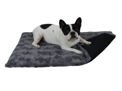 HS-Hundebett 95x135cm Anthrazit rutschfeste Exklusivdecke in Unifarben I Antirutsch-Hundedecke Made in Germany I Weiche Kuscheldecke für große & kleine Hunde I waschbar bei 40° von HS-Hundebett