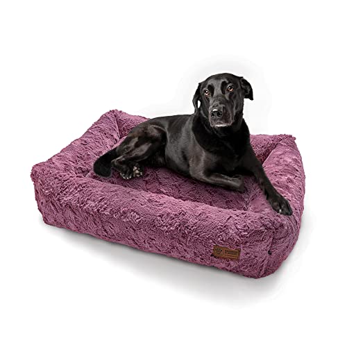 HS-Hundebett Made in Germany orthopädisches Kuschelbett Deluxe - Altrosa 60 x 75 cm I waschbar bei 40° - S von HS-Hundebett