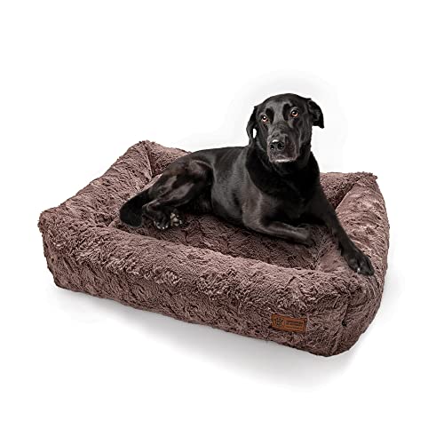 HS-Hundebett Made in Germany orthopädisches Kuschelbett Deluxe - Puder 80 x 95 cm I waschbar bei 40° - L von HS-Hundebett