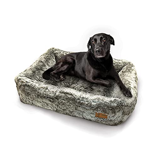 HS-Hundebett Made in Germany orthopädisches Kuschelbett Deluxe - Taupe 60 x 75 cm I waschbar bei 40° - S von HS-Hundebett