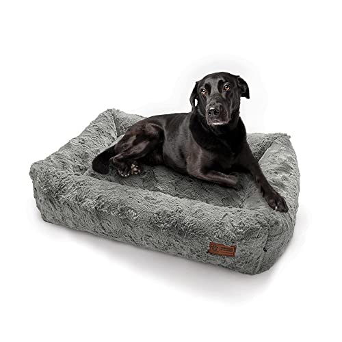 HS-Hundebett Made in Germany orthopädisches Kuschelbett Deluxe - Anthrazit 60 x 75 cm I waschbar bei 40° - S von HS-Hundebett