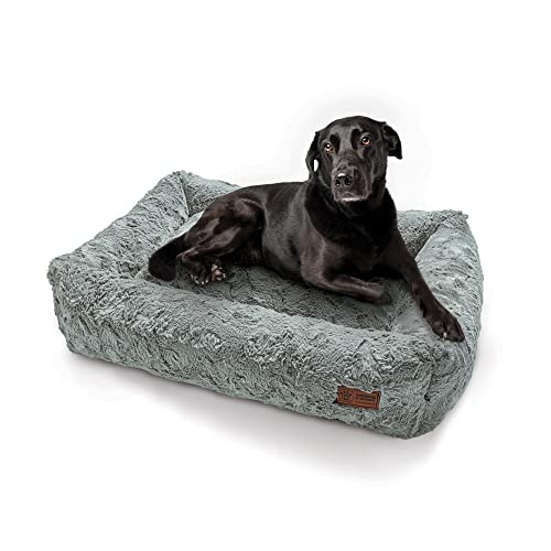 HS-Hundebett Made in Germany orthopädisches Kuschelbett Deluxe - Hellgrau 70 x 90 cm I waschbar bei 40° - M von HS-Hundebett