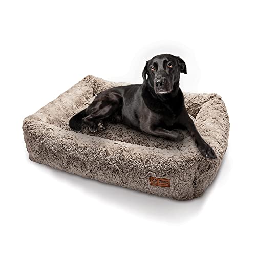 HS-Hundebett Made in Germany orthopädisches Kuschelbett Deluxe - Sand 50 x 70 cm I waschbar bei 40° - XS von HS-Hundebett