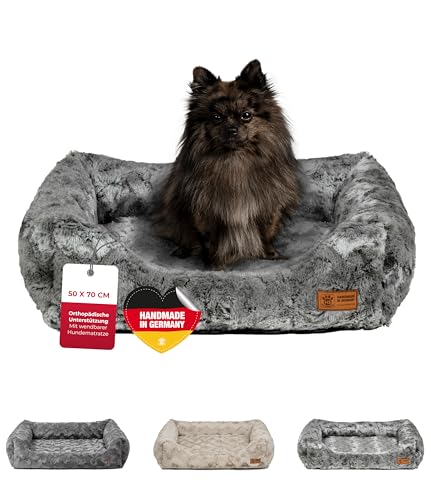 HS-Hundebett Made in Germany orthopädisches Kuschelbett Deluxe - Shadow 50 x 70 cm I waschbar bei 40° - XS von HS-Hundebett