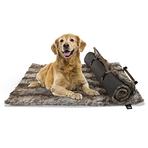 Made in Germany Outdoor Hundedecke, Taupe, 85 x 120 cm I robuste & wasserfeste Reise-Hundedecke I waschbar bei 40° - mit 3 cm Vlies-Füllung von HS-Hundebett