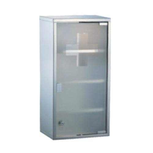HS-Lighting Medizinschrank Arzneischrank aus Edelstahl XXL Erste Hilfe Schrank abschließbar, Glas Tür mit Tip-on Automatik, 60 * 30 * 12cm (Silber-4 Fächer) von Vicien