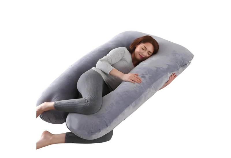 Norvéa Home Stillkissen Schwangerschaftskissen mit abnehmbarenm Bezug, Seitenschläferkissen XL, ergonomisch geformt & multifunktional, abnehmbarer Bezug, waschbar von Norvéa Home