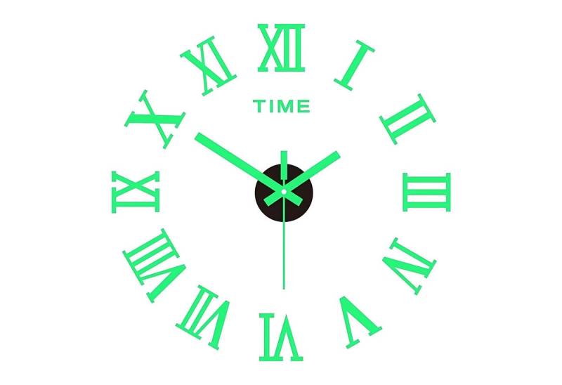 HS.SUPPLY Wanduhr Rahmenlose Zahlen Wanduhr leuchtend fluoreszierende Wanduhr von HS.SUPPLY