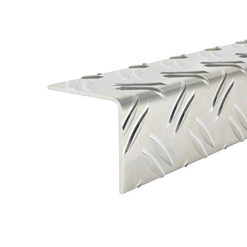 Alu Riffelblech Aluminium Winkelblech Warzenblech Tränenblech, 1.500 mm, 2,5/4,0 mm gleichschenklig, gekantet (40 mm x 40 mm) von HS24