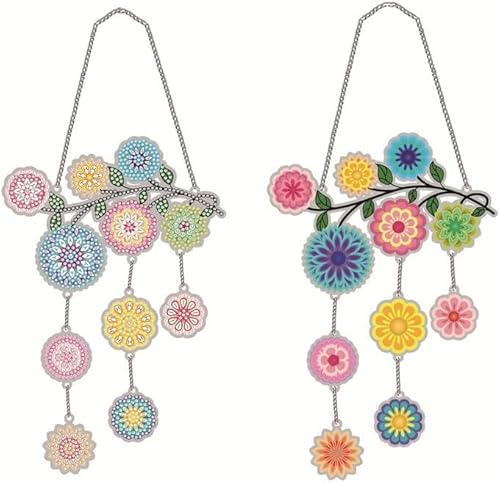 HSAJS DIY Diamant Malerei Set Katzenpaar auf Ast mit Blumen 5D Diamant Stickerei Kit für Erwachsene und Kinder Komplettes Zubehör für Mosaik Kunst Handwerk Wanddekoration und Heimdekoration(Cat) von HSAJS