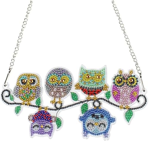 HSAJS Diy Diamant Malerei Set Katzenpaar Auf Ast Mit Blumen 5d Diamant Stickerei Kit Für Erwachsene Und Kinder Komplettes Zubehör Für Mosaik Kunst Handwerk Wanddekoration Und Heimdekoration(Owl) von HSAJS