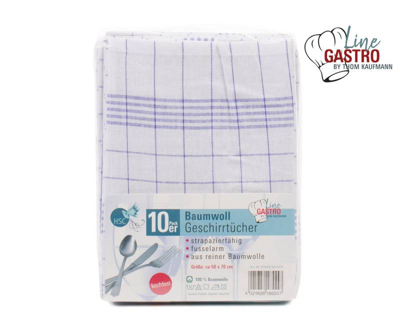 HSC Home-Style-Creation GmbH Geschirrtuch aus 100% Baumwolle, (Spar-Set, 10-tlg., bestehend aus 10 Geschirrtücher in 50 x 70 cm), saugstark und langlebig, mit Aufhängeschlaufe von HSC Home-Style-Creation GmbH