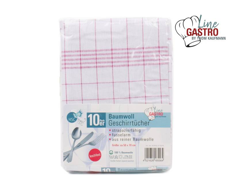 HSC Home-Style-Creation GmbH Geschirrtuch aus 100% Baumwolle, (Spar-Set, 10-tlg., bestehend aus 10 Geschirrtücher in 50 x 70 cm), saugstark und langlebig, mit Aufhängeschlaufe von HSC Home-Style-Creation GmbH