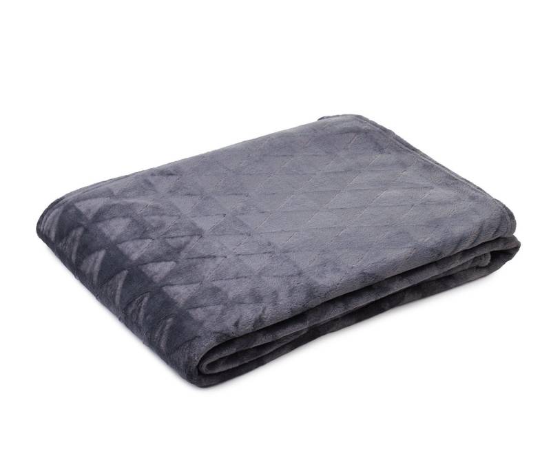 Wohndecke Mikrofaser Jacquard Decke, hoch tief geprägt im Design Triangle, HSC Home-Style-Creation GmbH, weich und anschmiegsam von HSC Home-Style-Creation GmbH