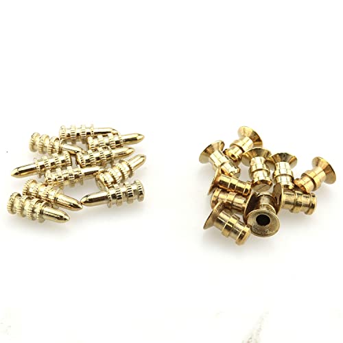 HSCGIN Tisch Pin 10sets Goldene Zinklegierung Tisch Bolzen Hülsenverbinder Tischplatte Blatt Ausrichtung Pins mit Buchsen Tisch Blatt Dübel Pins von HSCGIN