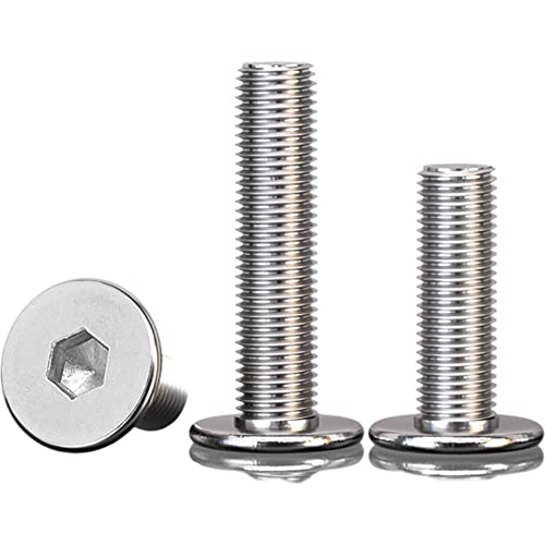 HSCRSTAR M2 M2.5 M3 M4 M5 Edelstahl Hex Sockel ultra dünne ultra flache Kopf Hex Sockel Schrauben… (45mm, M5 50stück) von HSCRSTAR