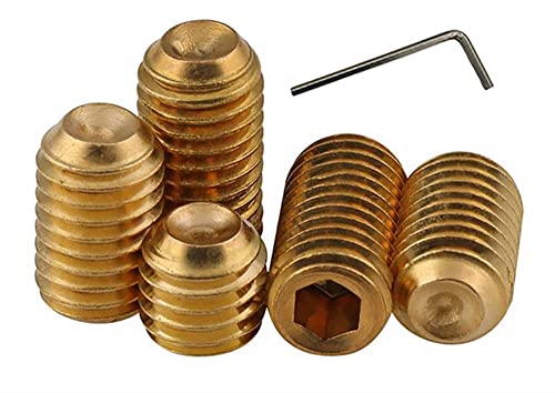 M2 M2.5 M3 M4 M5 M6 Messing Gewindestift mit Innensechskant und Ringschneide, Schraubenschlüssel (20, m2.5x3mm) von HSCRSTAR