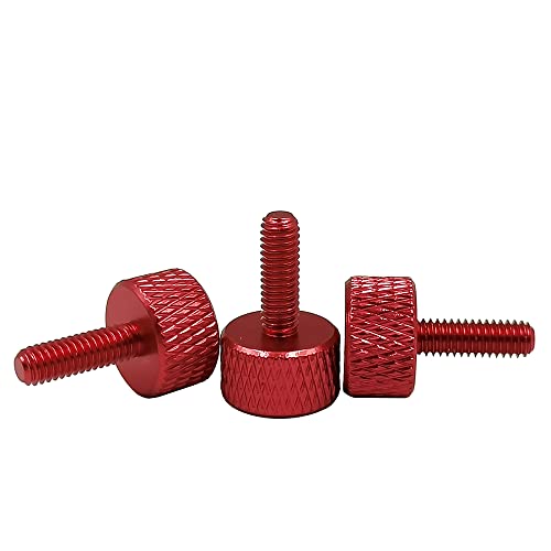 M6 Rändelschrauben Aluminiumlegierung Anodische Oxidation 12 stück (M6 x 14mm, Rot) von HSCRSTAR