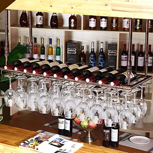 Schwebendes Bar-Weinregal, verstellbarer Weinglashalter, Weinglas-Regal, Küchentheke, Pub, hängende Gläser, Weinglas-Dekoregal von HSDAFCSW