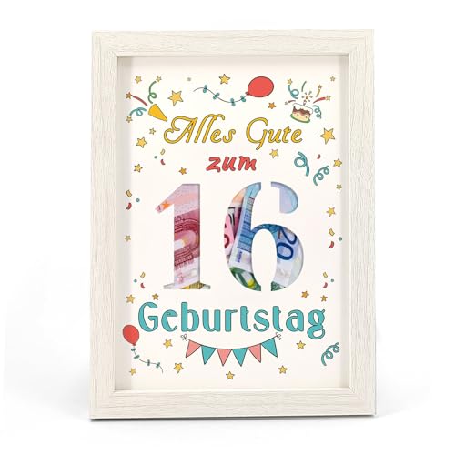 16. Geburtstag Geldgeschenk, Geldgeschenke Geburtstag 16 Alles Gute zum 16.Geburtstag Deko Mädchen Junge, Geschenk 16. Geburtstag Kreative Geschenkideen zum 16 Geburtstagskarte für Freunde, Familie von HSDSH
