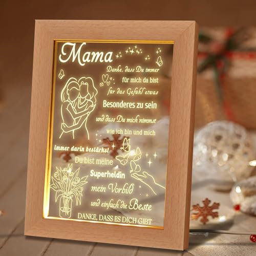 Acryl LED Lampe Nachtlicht Mama Geschenk, Geschenke für Mama von Tochter Sohn, Beste Mama Geschenk, Mutter Geschenk, Geburtstagsgeschenk für Mama, Muttertagsgeschenke für Mutter, Großmutter, Frauen von HSDSH